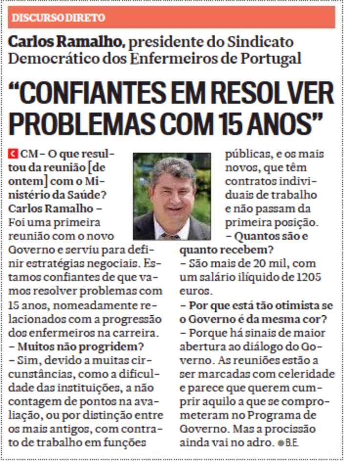 Discurso direto do presidente do SINDEPOR, Carlos Ramalho – “Confiantes em resolver problemas com 15 anos”