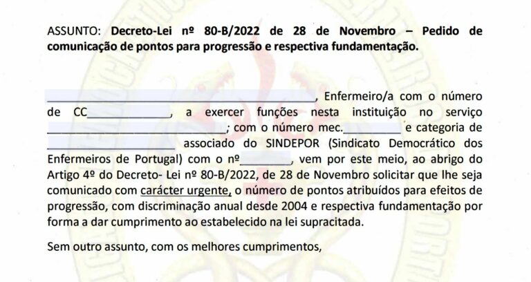 Minuta para requerer contagem de pontos para progressão